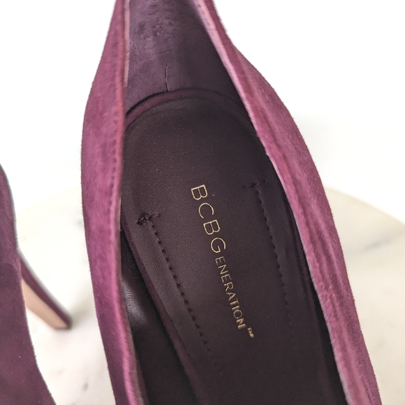 BCBGeneration Priyah Burgundy Suede Leather Heeled Bootie - Picture 4 of 12